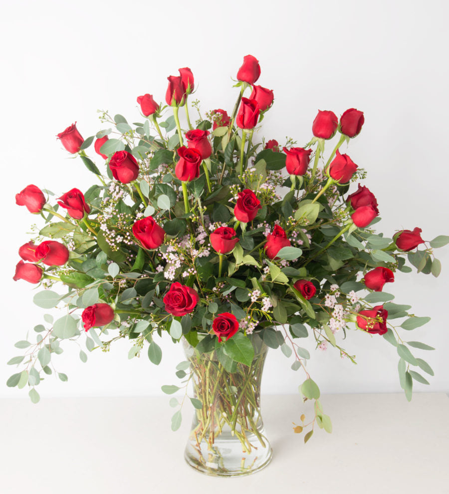 Three Dozen Premium Roses with Accent Flowers - Luxe Line - Bartz Viviano