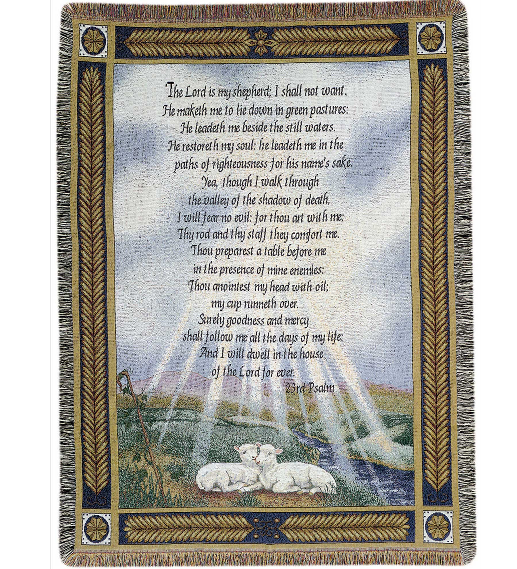 Sympathy Afghan - Psalm23 - Lambs - Bartz Viviano