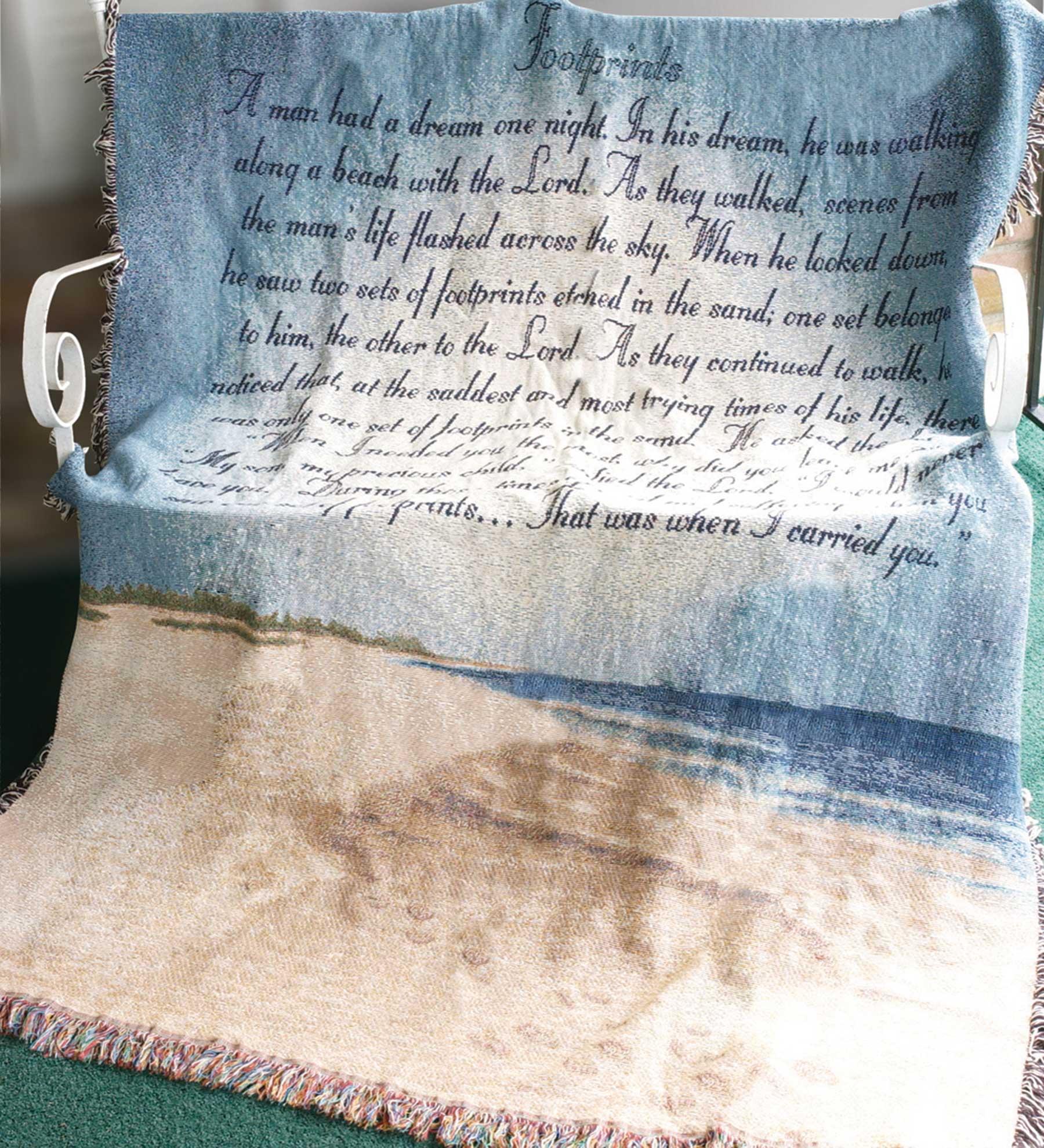 Sympathy Afghan - Footprints in the Sand - Bartz Viviano