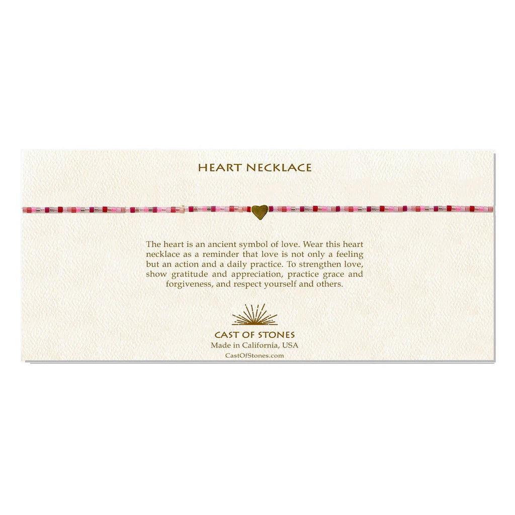 Cast of Stones - Heart Necklace - Pink Candy