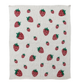 Creative Co-op - Cotton Knit Baby Blanket with Strawberries - Bartz Viviano