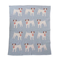 Creative Co-op - Cotton Knit Baby Blanket with Dogs- Blue
