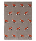 Creative Co-op - Cotton Knit Baby Blanket with Foxes