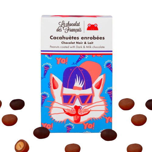 Le Chocolat Des Francais- Chat Chocolate Peanuts - Milk and Dark Chocolate Covered Peanuts