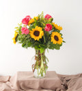 Pink Roses and Sunflowers - Bartz Viviano