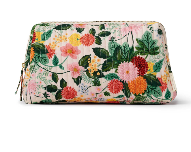 Rifle Paper Co. - Dahlia Quilted Large Cosmetic Pouch - Bartz Viviano