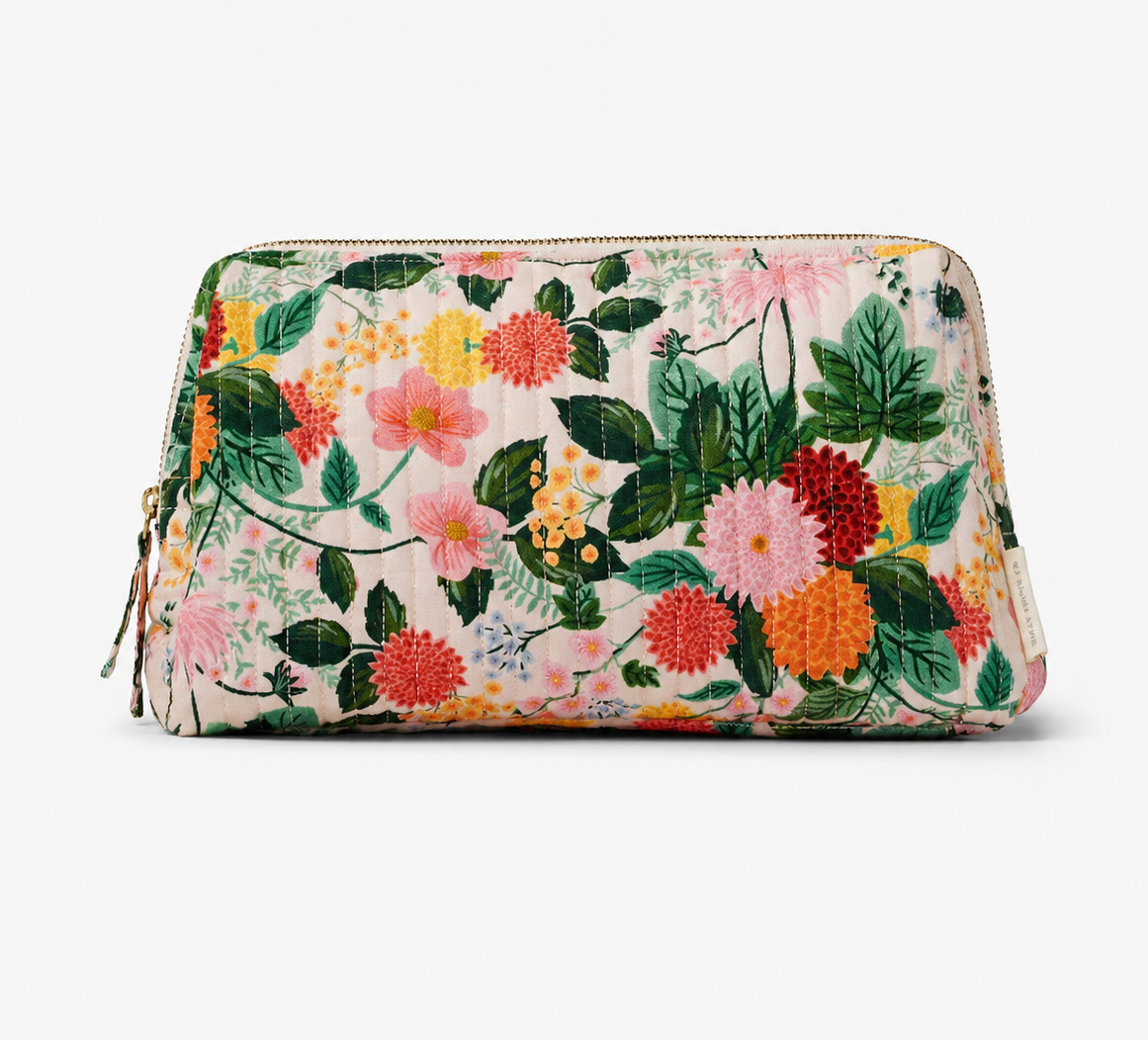 Rifle Paper Co. - Dahlia Quilted Large Cosmetic Pouch - Bartz Viviano