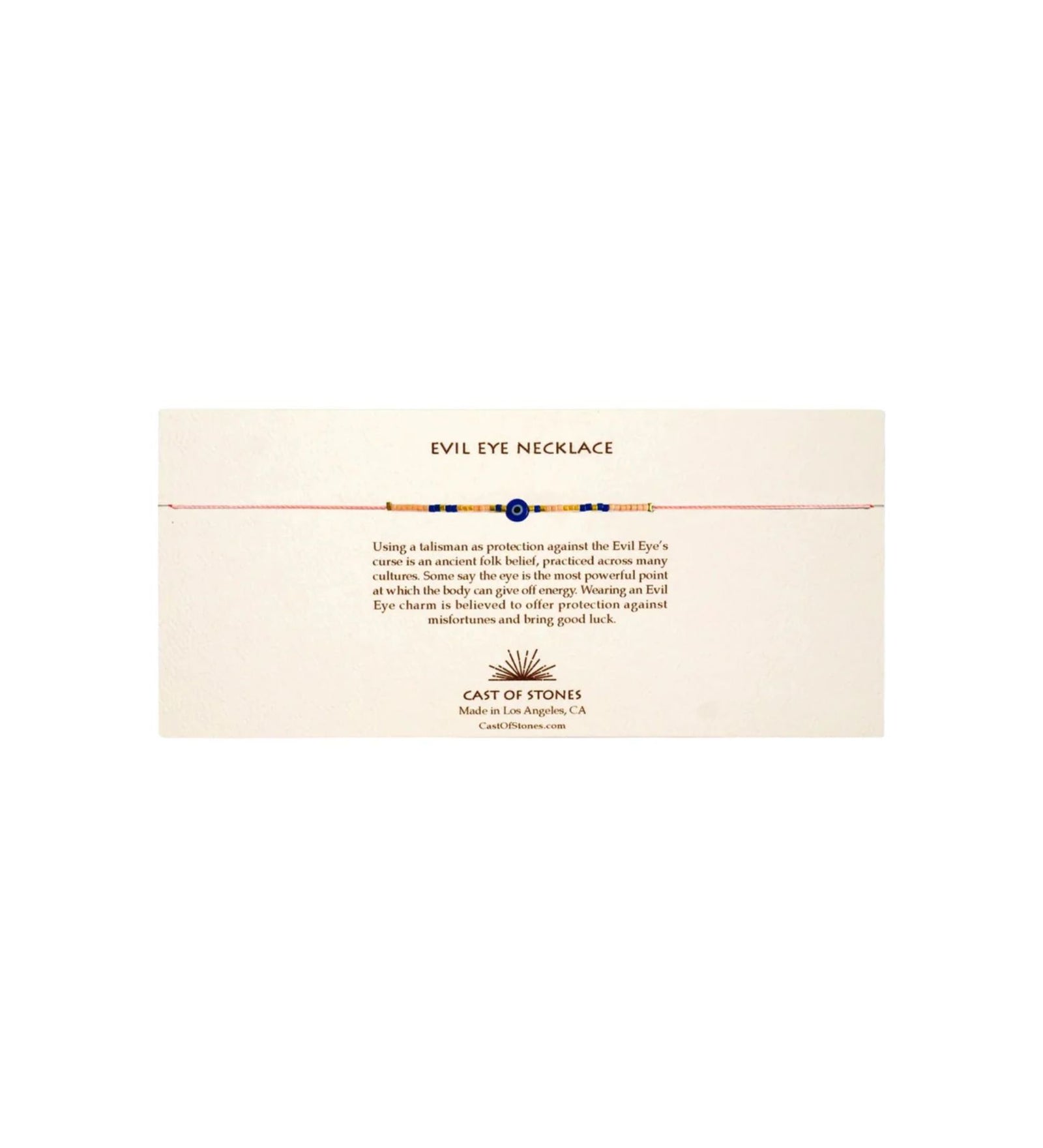 Cast of Stones - Evil Eye Necklace - Peach & Cobalt - Bartz Viviano