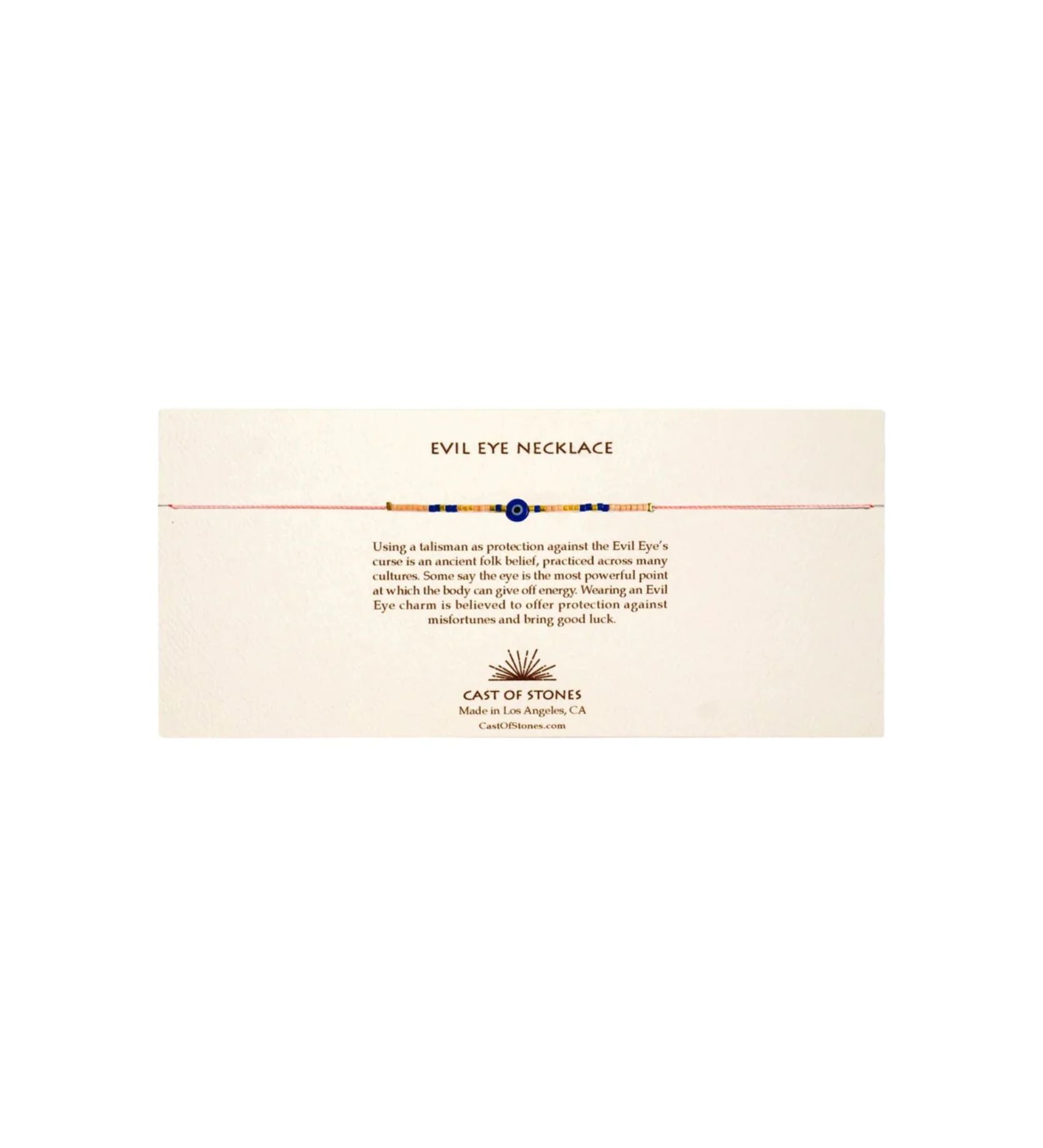 Cast of Stones - Evil Eye Necklace - Peach & Cobalt - Bartz Viviano