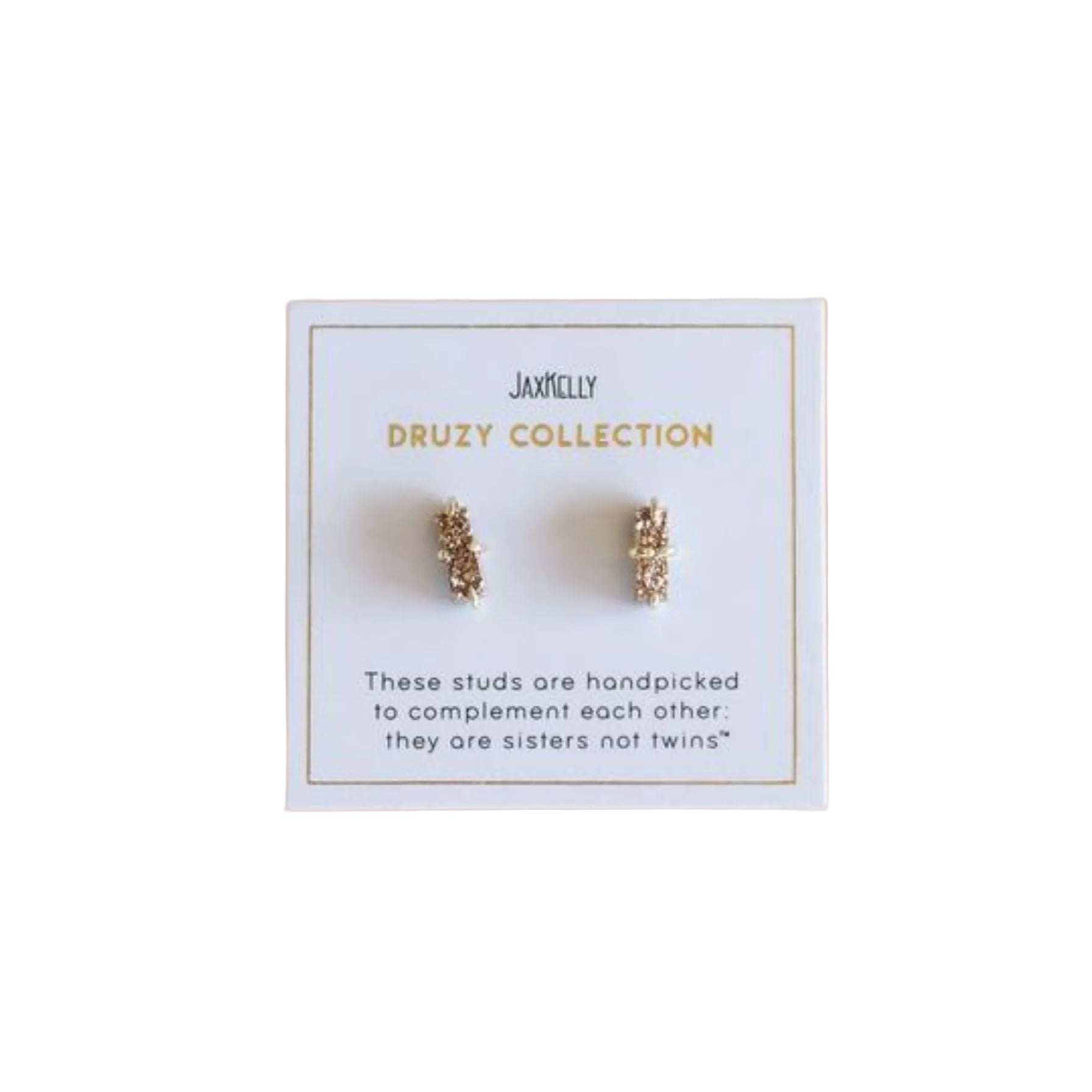 JaxKelly - Rose Gold Bar Druzy Earrings - Bartz Viviano