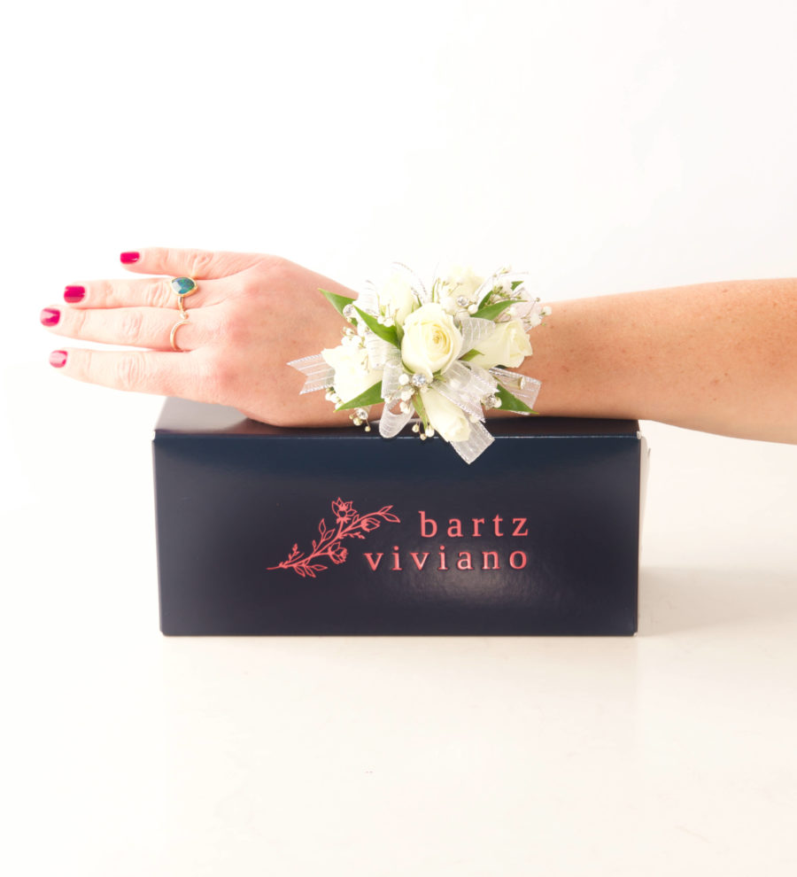 White Spray Rose Corsage - Bartz Viviano